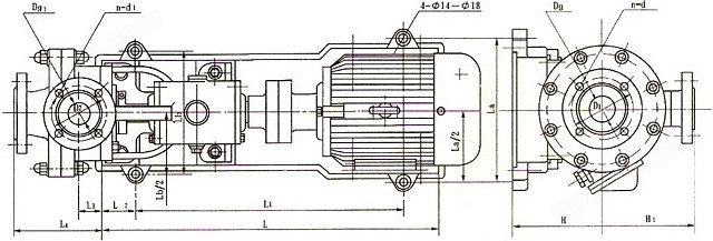 FS型玻璃钢离心泵安装尺寸图